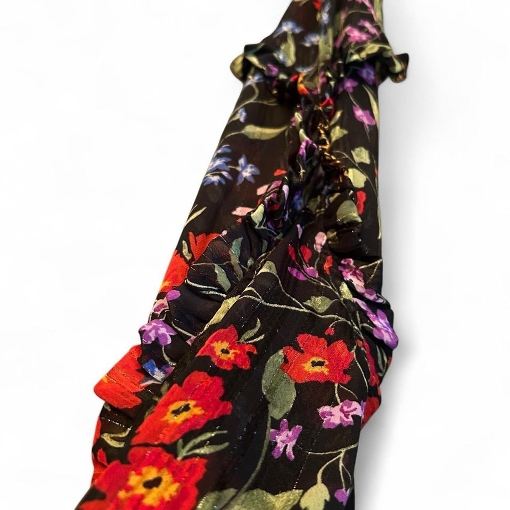 Anthropologie Maeve Jacquin Floral Ruffle Peasant Blouse | Size M | Boho Chic - Picture 6 of 7
